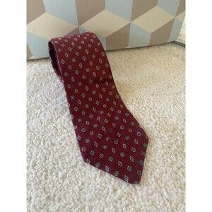 Countess Mara Sistine Satin Tie  - Red and Floral Pattern - Formal, Career, Work
